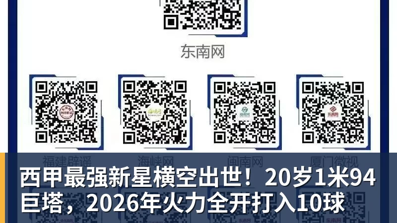九游体育西甲最强新星横空出世！20岁1米94巨塔，2026年火力全开打入10球